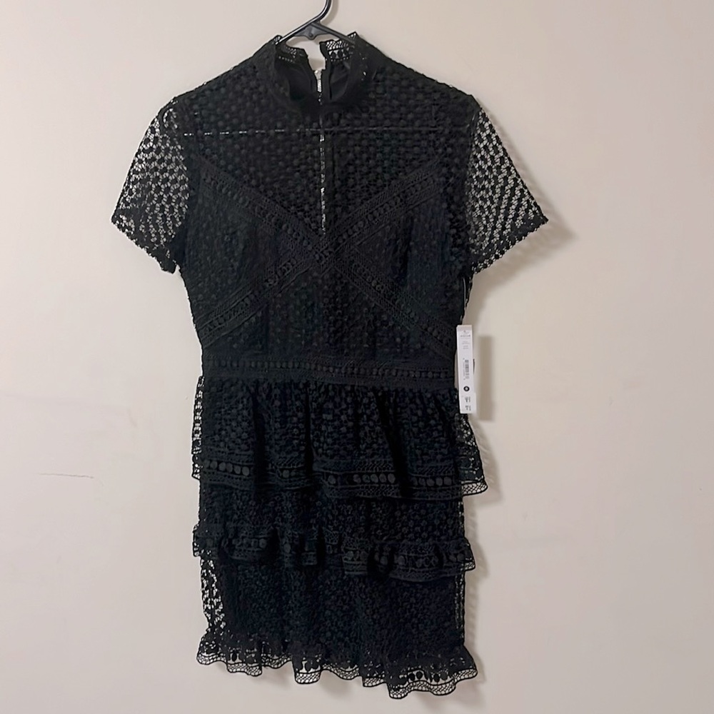 Aqua size small black lace mini dress.